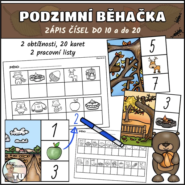 Podzimní doplňování čísel - běhačka