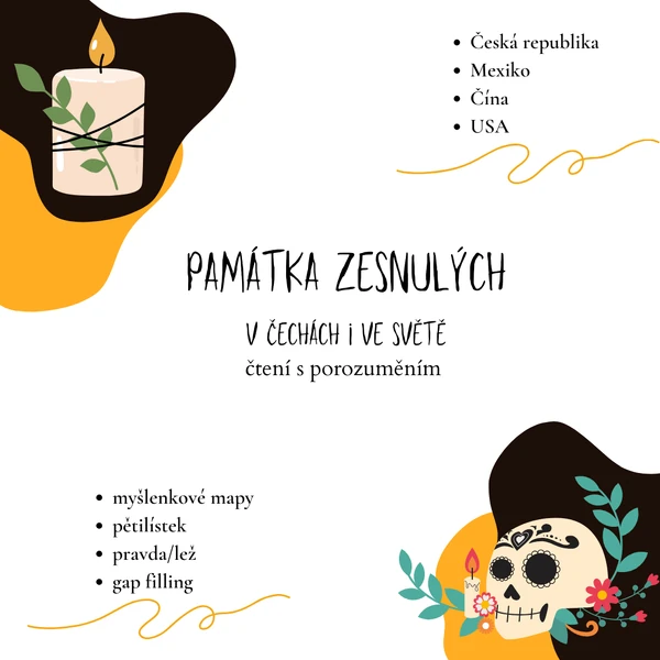 Památka zesnulých v Čechách i ve světě - čtení s porozuměním