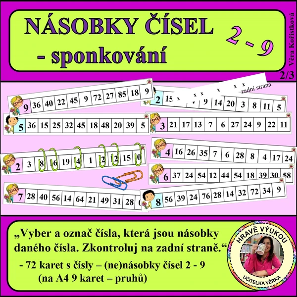  NÁSOBKY ČÍSEL 2 – 9 – sponkování