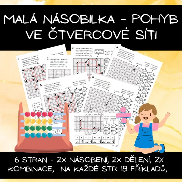 Malá násobilka - pohyb ve čtvercové síti