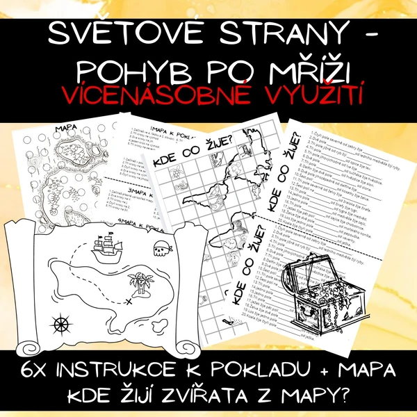 Světové strany - pohyb po mříži