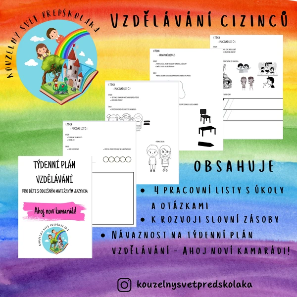 Ahoj noví kamarádi! - příprava září - vzdělávání dětí s OMJ (cizinci)