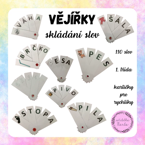 Vějířky - skládání slov