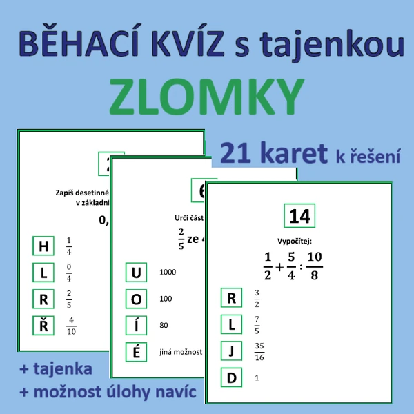 BĚHACÍ KVÍZ s tajenkou - ZLOMKY