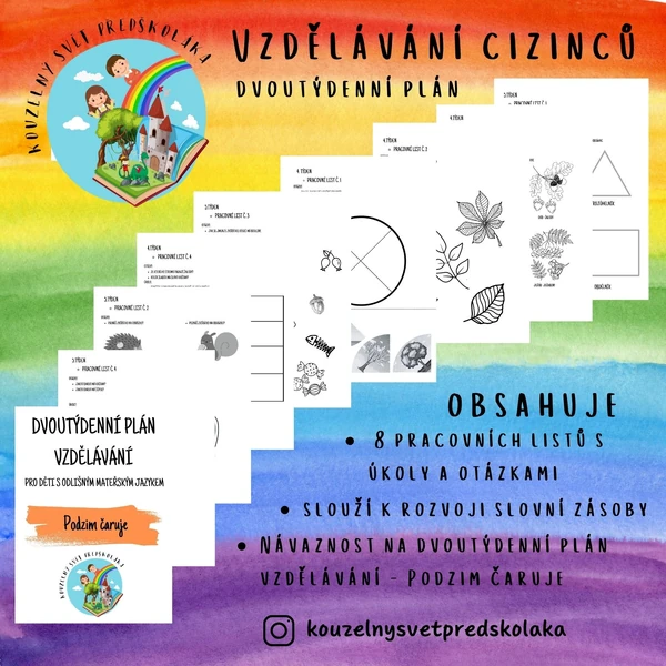 Podzim čaruje - příprava podzim - vzdělávání dětí s OMJ