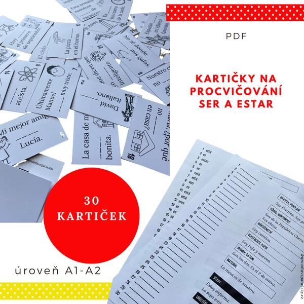 Kartičky na procvičování SER a ESTAR