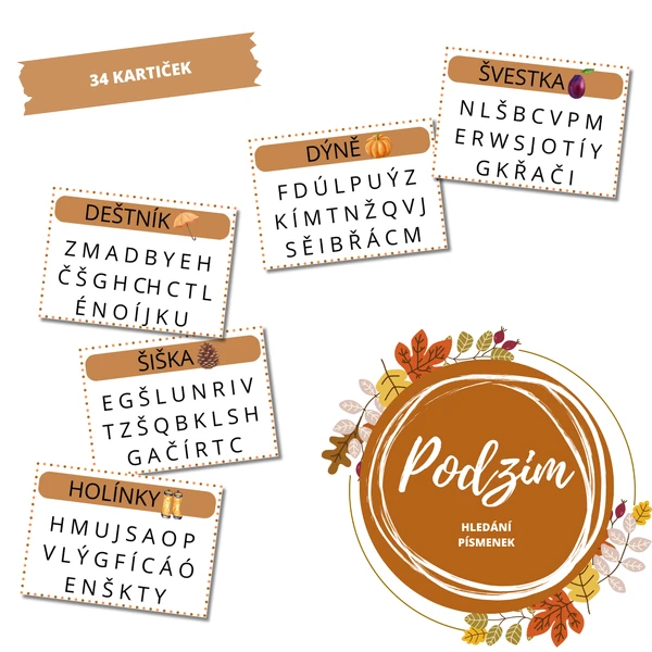 PODZIM - hledání písmenek