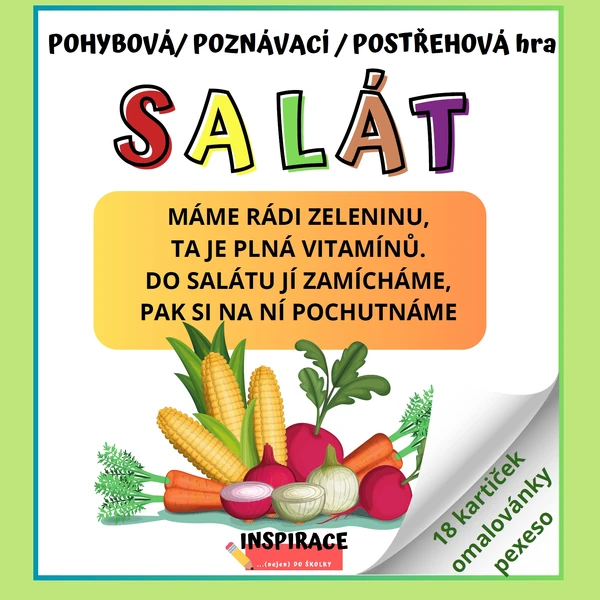Pohybová/ postřehová / poznávací hra “SALÁT”🥒🥕🍅