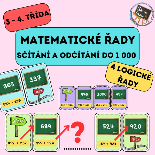 Logické řady - sčítání a odčítání do 1 000
