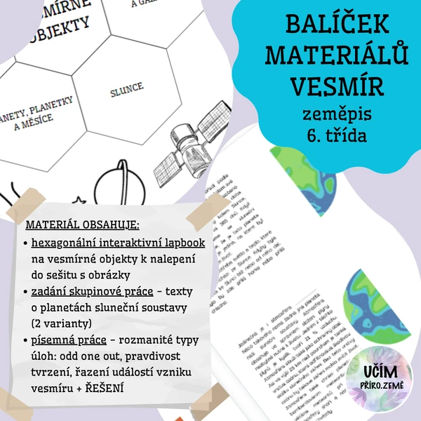 Balíček materiálů - vesmír