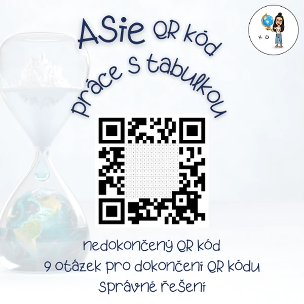 Asie - QR kódy (práce s tabulkou)