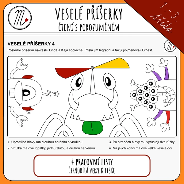 Veselé příšerky - čtení s porozuměním