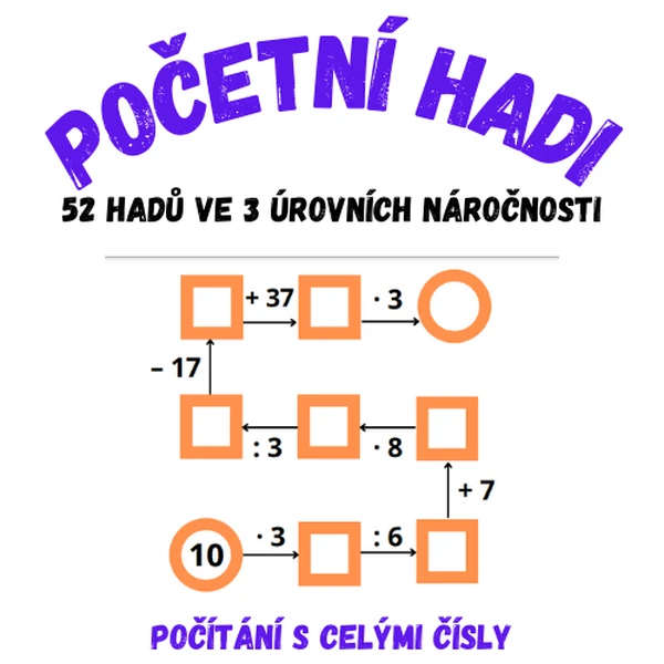 Sada početních hadů pro 1. stupeň