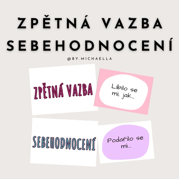 Zpětná vazba a Sebehodnocení - kartičky do každé hodiny