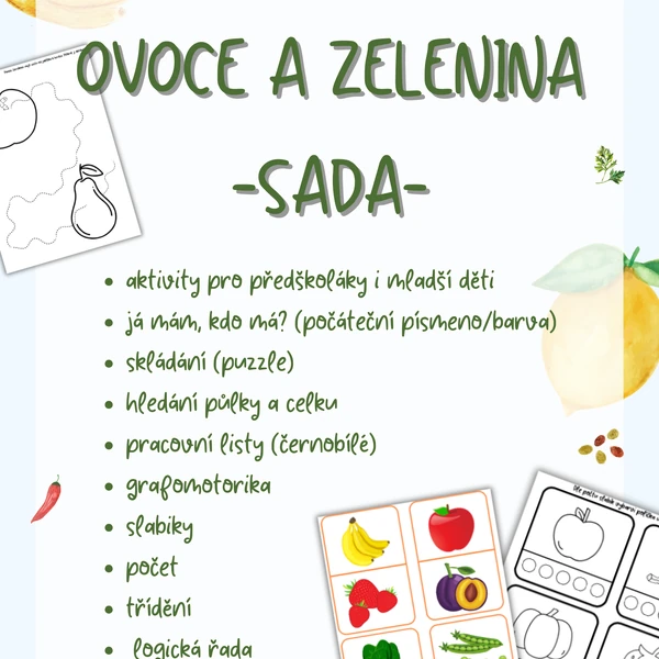 OVOCE a ZELENINA - SADA