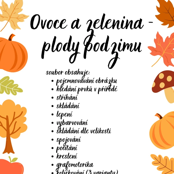 Ovoce a zelenina - plody podzimu