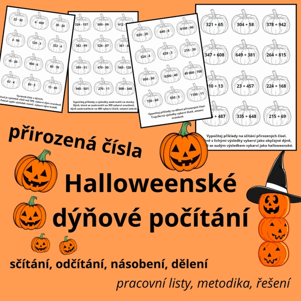 Početní operace s přirozenými čísly - Halloweenské dýně