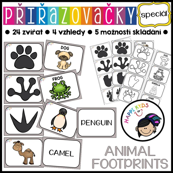 Přiřazovačky - ANIMAL FOOTPRINTS