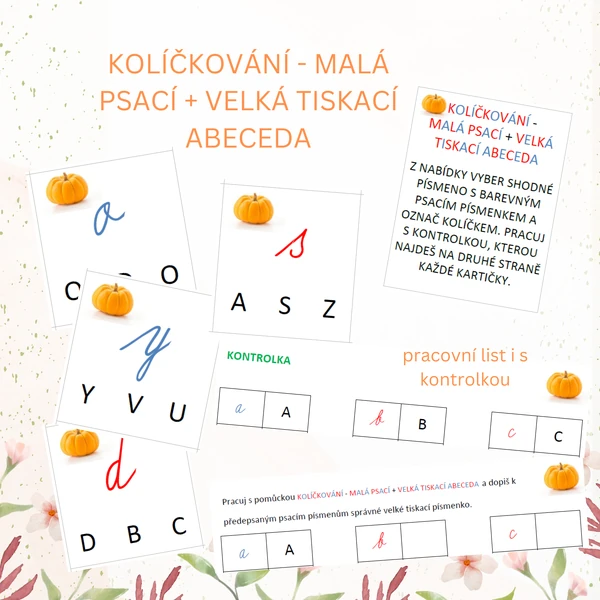 kolíčkování - malá psací + velká tiskací abeceda