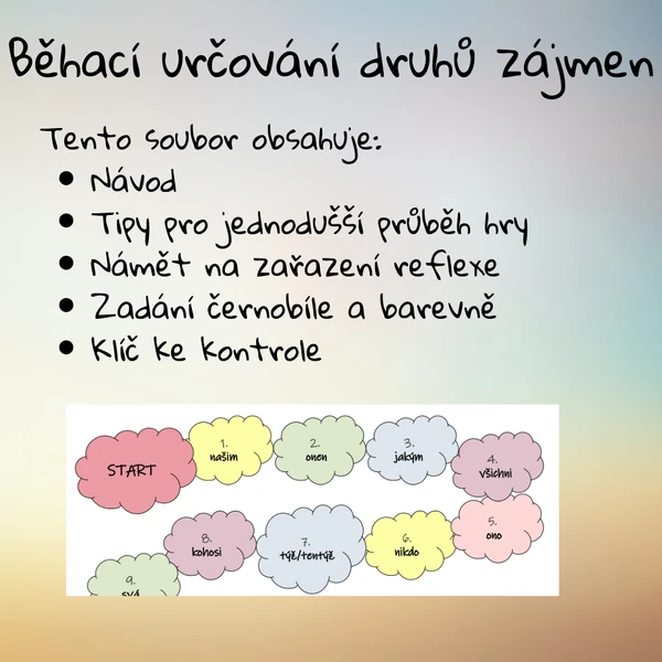 Běhací určování druhů zájmen