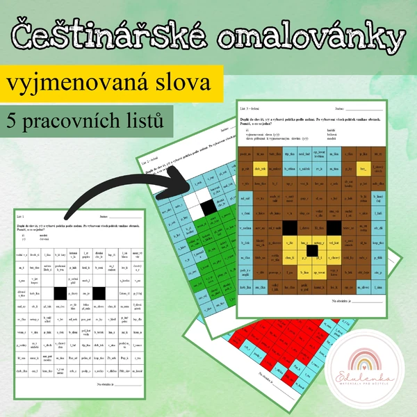 Češtinářské omalovánky - VYJMENOVANÁ slova