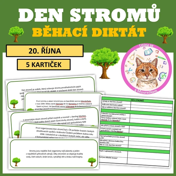 DEN STROMŮ 20. 10. - Běhací diktát
