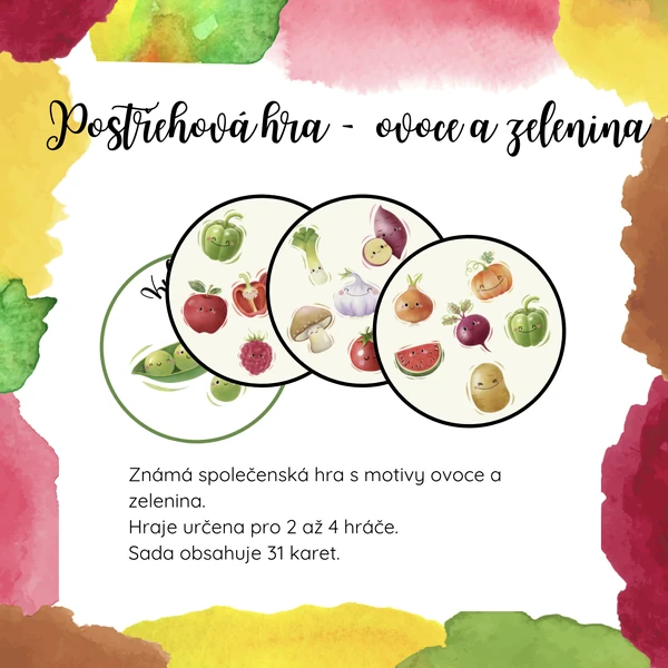 Ovoce a zelenina - postřehová hra