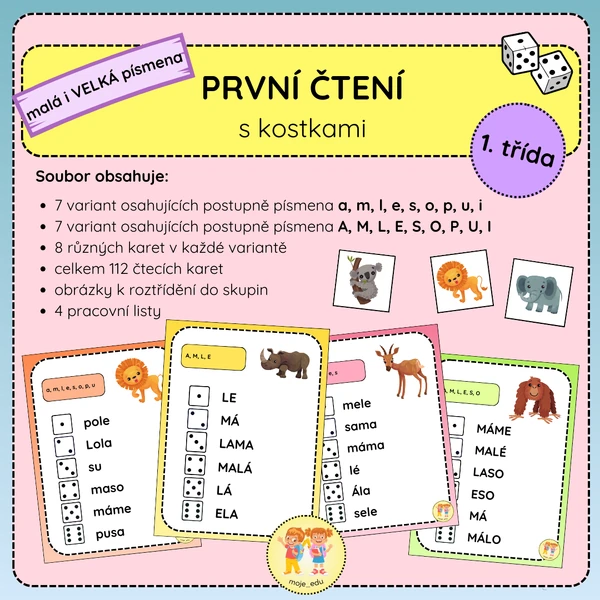 První čtení s kostkami - malá i velká tiskací písmena