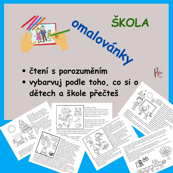 ŠKOLNÍ ČTENÍ S POROZUMĚNÍM S OMALOVÁNKY - Přečti si pozorně a vybarvuj!