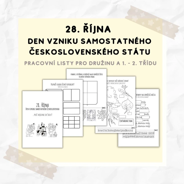 28. říjen - pracovní listy pro 1. stupeň