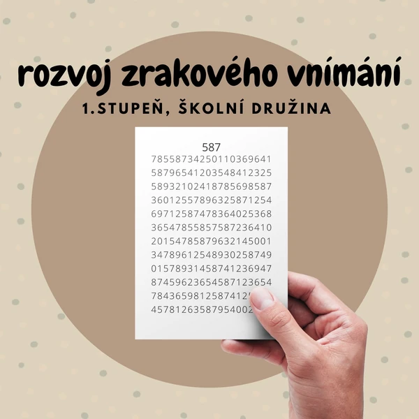 Hledej číslo - rozvoj zrakového vnímání