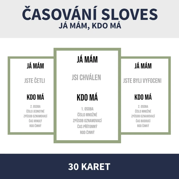 ČASOVÁNÍ SLOVES - JÁ MÁM, KDO MÁ / DOMINO