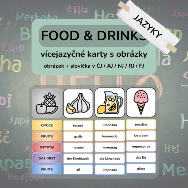 Food - vícejazyčné karty s obrázky