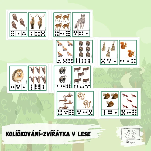 Kolíčkování- lesní zvířátka