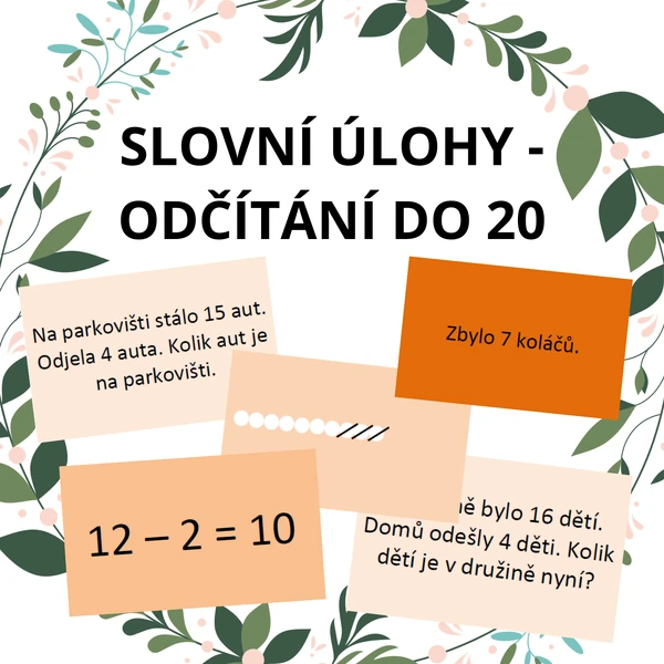 Slovní úlohy - odčítání do 20
