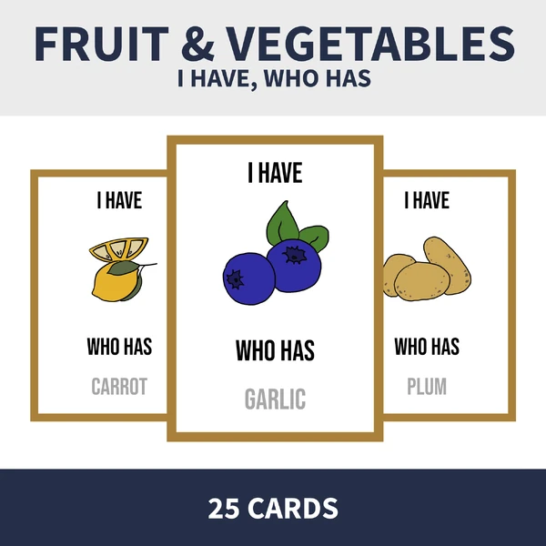 ENG - FRUIT & VEGETABLES (I have, who has / Já mám, kdo má)