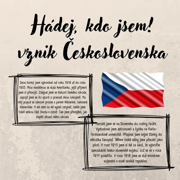 Hádej, kdo jsem - vznik ČSR