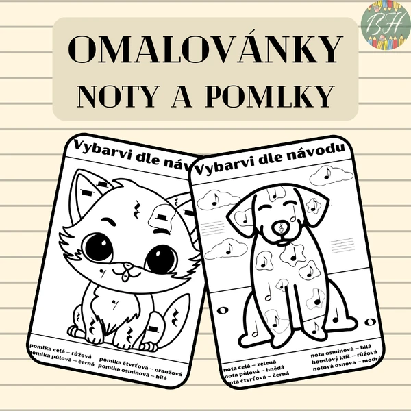 Omalovánka - noty a pomlky