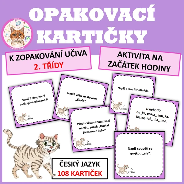 OPAKOVACÍ KARTIČKY ČJ - 2. třída