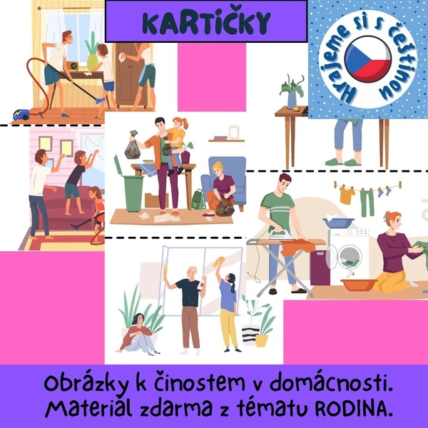 Výukové kartičky - RODINA (Kdo co dělá)