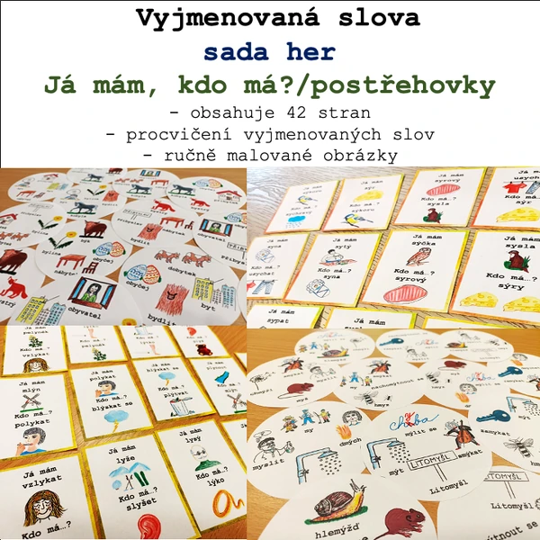 Vyjmenovaná slova - sada her - Já mám, kdo má? a postřehovky