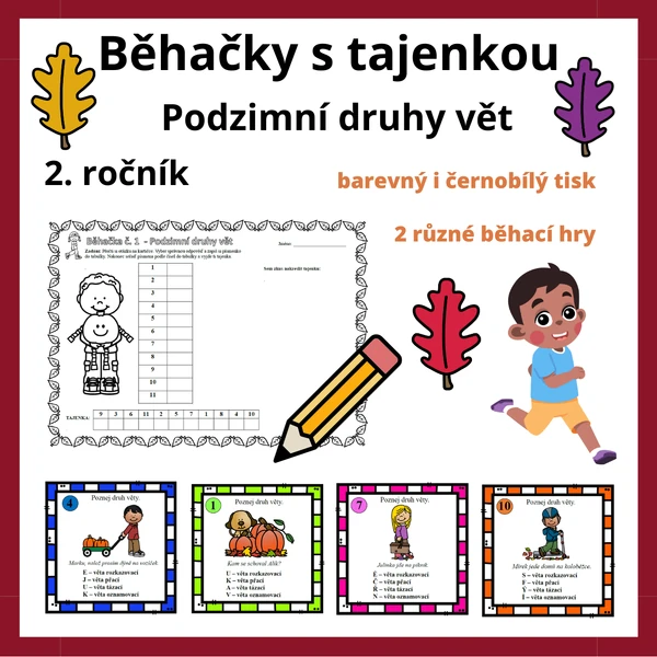 Běhačky s tajenkou: Podzimní druhy vět