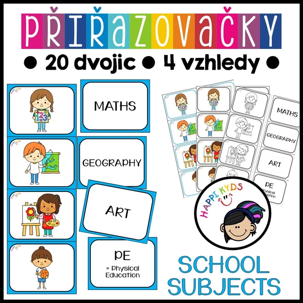 Přiřazovačky - SCHOOL SUBJECTS (kids)