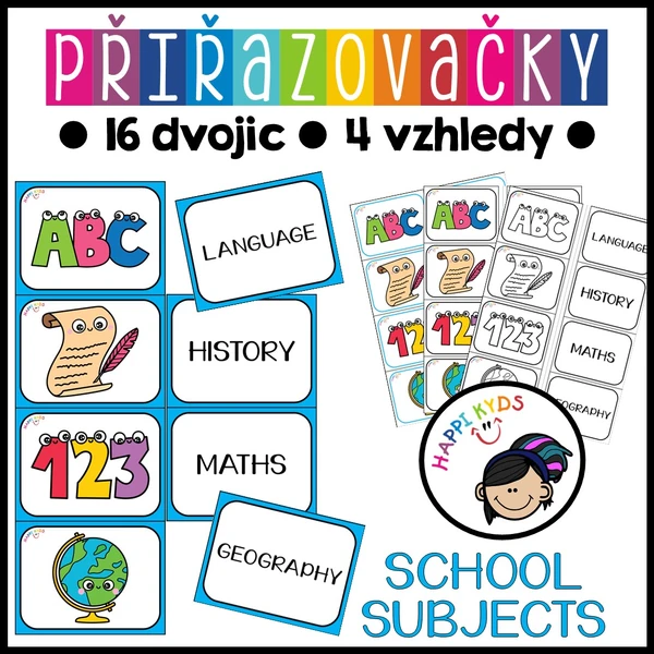 Přiřazovačky - SCHOOL SUBJECTS