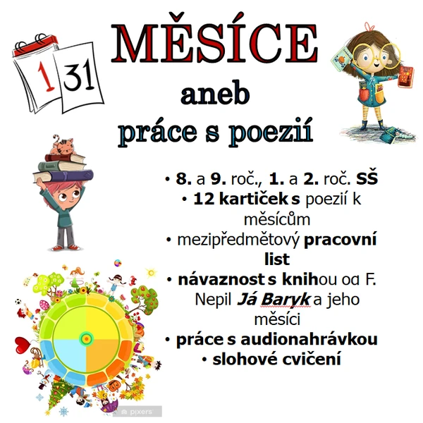 Měsíce - práce s poezií 