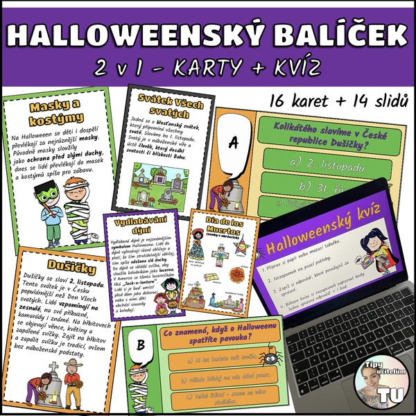 Halloweenský set - karty + kvíz