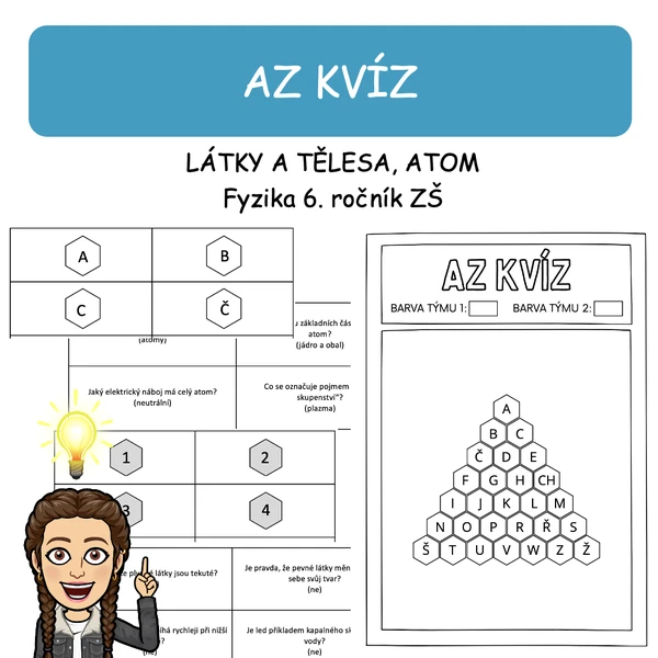 AZ kvíz - látky a tělesa, atom
