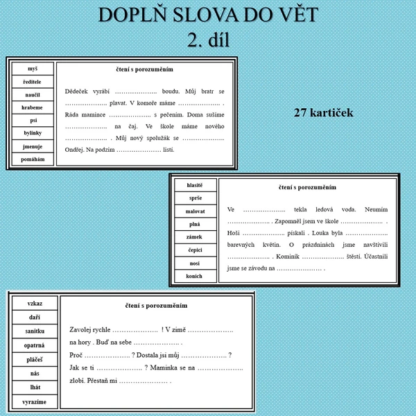 Doplň slova do vět 2