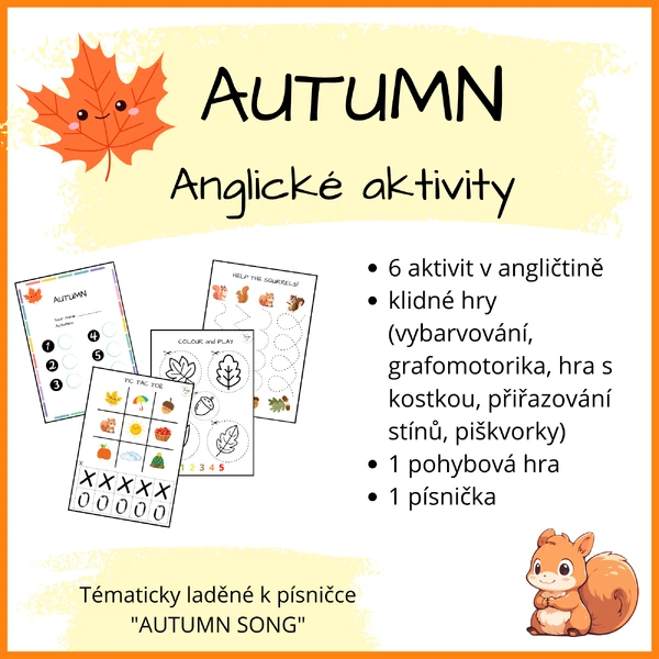 AUTUMN - anglické aktivity vztažené k písničce "AUTUMN SONG"