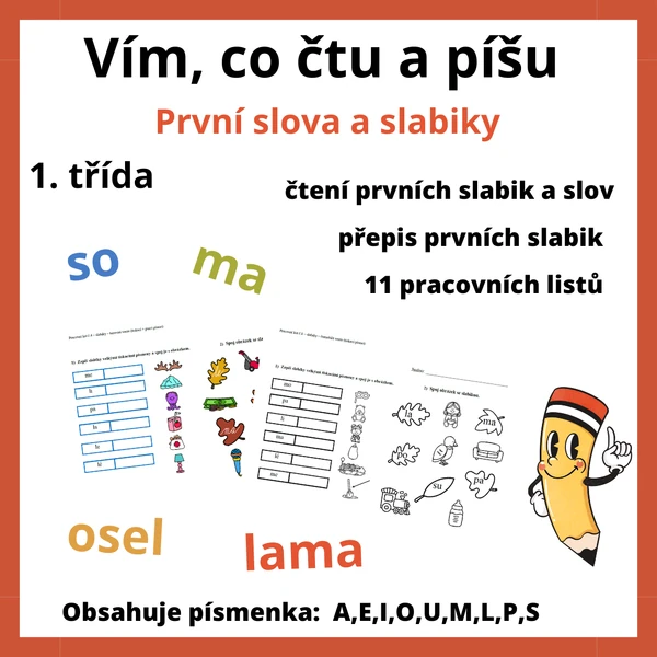 Vím, co čtu a píšu - první slova a slabiky